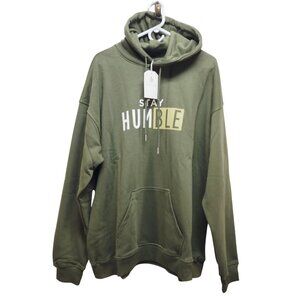 Stay Humble Olive Green Men's Hoodie Collection 2XL Comfortable Kangaroo Pocket
